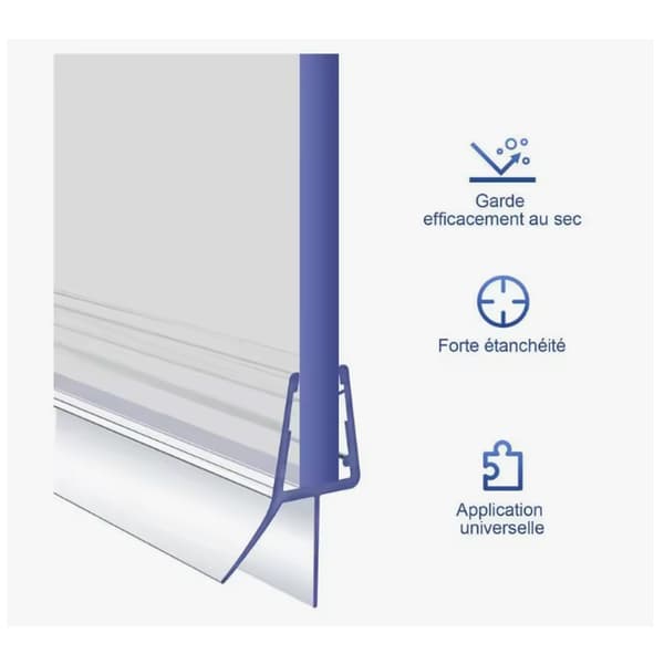 Dusjforsegling 40cm for dusjdørpakninger Dusjrom PVC-forsegling Vanntett beskyttelse for 4-6mm glass 2 stk