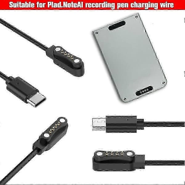 Magnetisk USB C-lader for Plaud Note AI stemmeopptaker hurtigladekabel erstatning