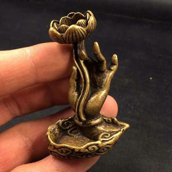 Buddha Hånd Lotus Røgelsesbrænder Buddhistisk Tempel Stille Hjerte Røgelseskar—ls