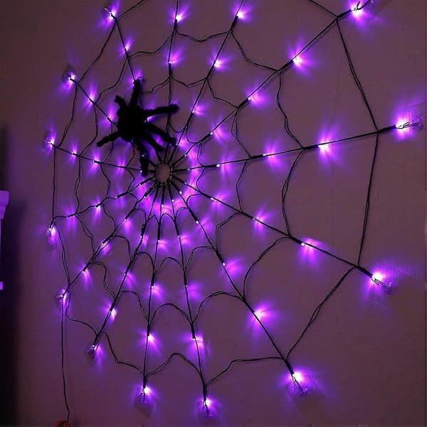 Diameter Solar Spider Web Lights 60LED 8Mode Spider Net Lights Til Fest Have Bar Spøgelseshus Indretning 1