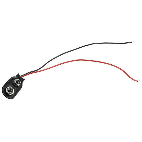 10 stk. Pp3 Mn1604 9V 9 batteriholder snap-on-kontaktkabel svart – LS