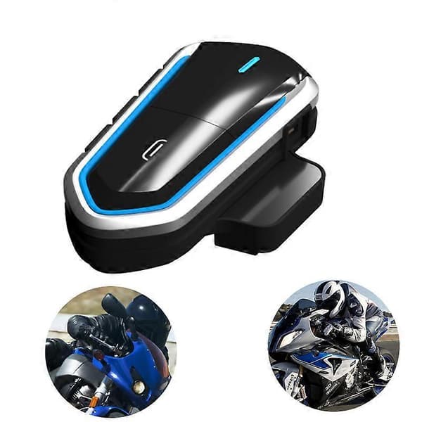 Profesjonelt motorsykkel Bluetooth-headset in-ear løpeørepropper IPX4 vanntett Blue