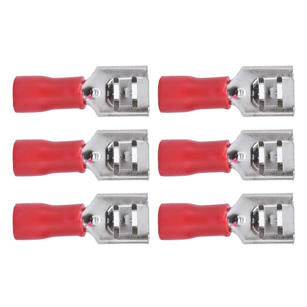 100 stk FDD2-250 spadeterminal, hunn-spadeterminal med isolerende kappe for 1,5-2,5 mm kabel (rød)