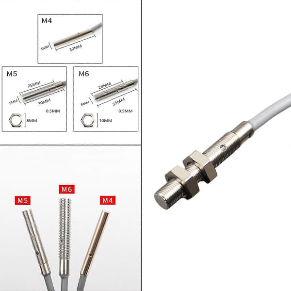 24V DC 3-leder induktiv nærhetssensorbryter M5 PNP