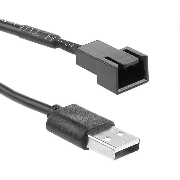 5V USB 2.0 A til 3-pinners hann PC-vifte strømadapterkabel 1 til 1 vei – ls