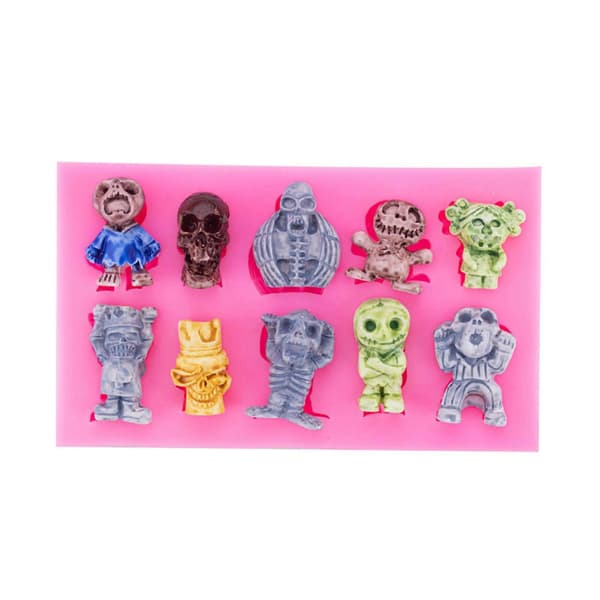 Halloween Kranie Silikoneform Chokolade Mousse Sukker DIY Bageform