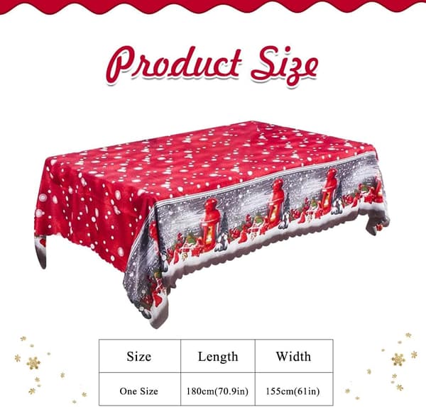Juledug, 180 x 150 cm rektangulær lang juledug