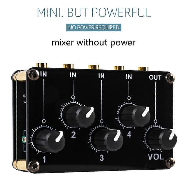 Stereo Mini Mikser 4-kanals Mini Lydmikser Lyd Stereo Passiv Mikser—ls