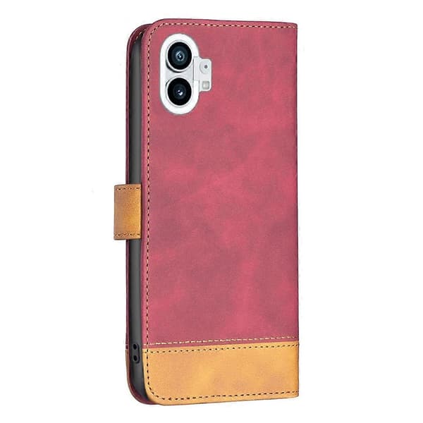 Til Nothing Phone 1 BF11 Farvematchende Skin Feel Læder Telefoncover Red