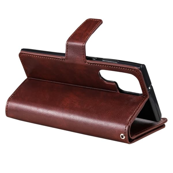 Kompatibel med Samsung S23 Ultra Praktisk Pung Etui med 12-rums Array V4 - Brun