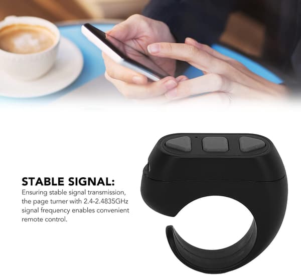 TIK Tok fjernbetjening, Tiktok Scroll Ring, Bluetooth Sidevender til Kindle APP, TIK Tok APP Kompatibel med IOS & Android—ls