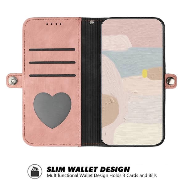 Til Huawei Mate 10 Pro Side Spænde Dobbelt Fold Håndrem Læder Telefonetui Pink