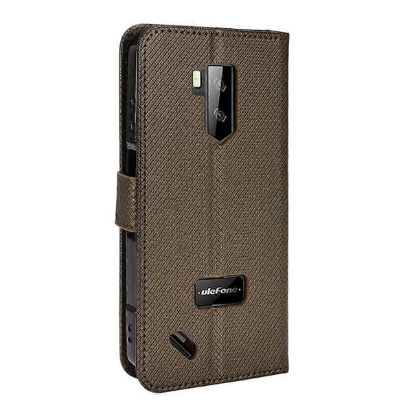 Til Ulefone Armor X9 Diamanttekstur Læder Telefoncover Brown