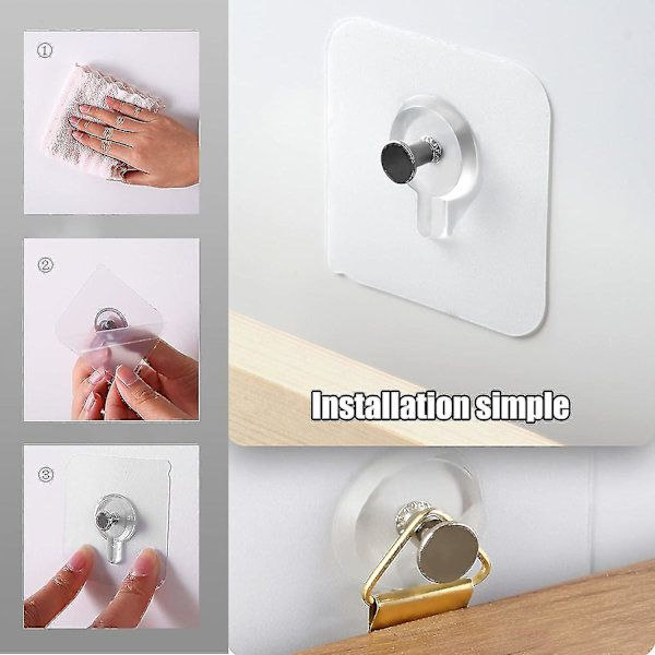 10 Pieces - Self-Adhesive Nails Without Drilling - Self-Adhesive Frame Clip Hook