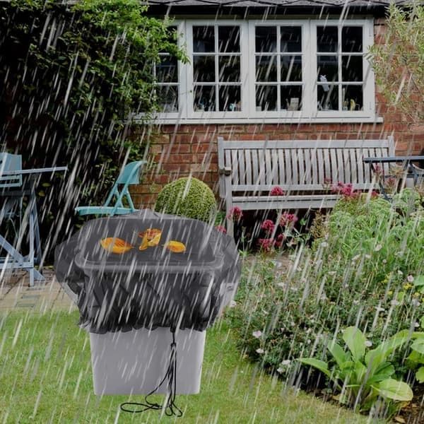 3-pack rain barrel net with drawstring, leaf & mosquito protection, protective net for rainwater barrel, bucket protection, fine mesh structure 60cm