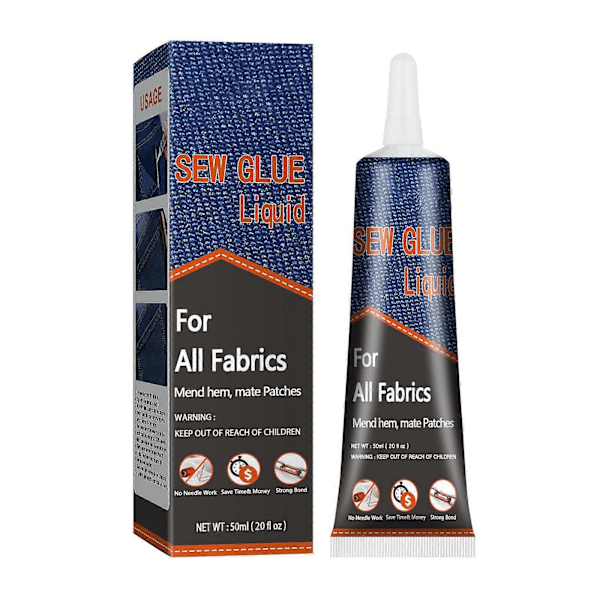 Textile Glue 50ml - Instant Fabric Adhesive, Fast Drying, Multi-functional Textile Glue for Clothes, Permanent Washable
