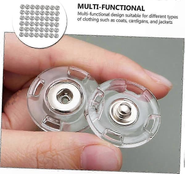 Genomskinliga tryckknappar 25 mm, set om 10 Black