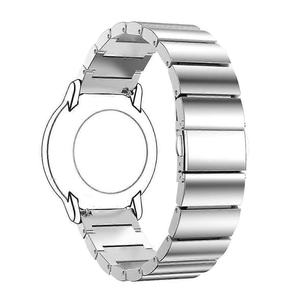 22 mm fladt spænde urrem i rustfrit stål til Huawei Watch GT2e GT2 46 mm (sort) Silver