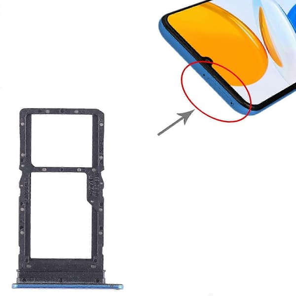For Honor X7 SIM + SIM / Micro SD-kortskuff 25-26s—ls Blue