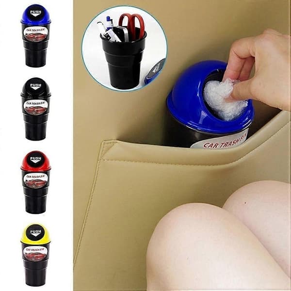 Bil Søppel Mini Avfallsbeholder Organizer Holder Bilinteriør Tilbehør—ls black