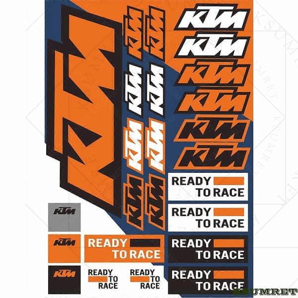 KTM-vinyylitarrat moottoripyörän logolla Blue
