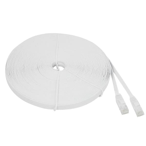 30m Cat6 fladt Ethernet-kabel 100ft slankt LAN-netværkskabel til internet[ls] valkoinen