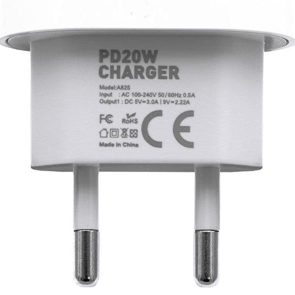 Laddare för iPhone - Snabbladdare - Adapter + Kabel 20W USB-C Vit 1-p 1-Pack iPhone