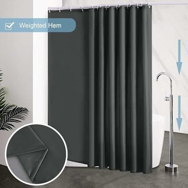 Extra Stort Tyngd Duschdraperi 240x200 cm, 16 Krokar, Mögelresistent[JSR]