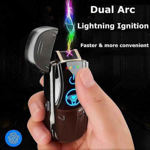 Elektrisk lighter USB genopladelig lighter med fingeraftrykssensor sportsbilsform