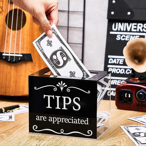 Tipsbokser for penger Akryl Tips Kontantboks Donasjons Tipsbøtte