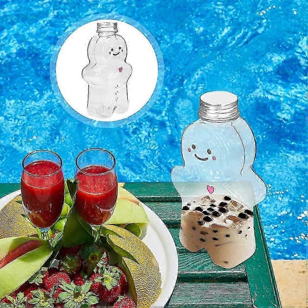 6 st juiceflaskor pepparkaksgubbe dricksflaskor påfyllningsbara tomma dryckesflaskor juljuicebehållare för juicepressning 500 ml utgåva 1121—ls