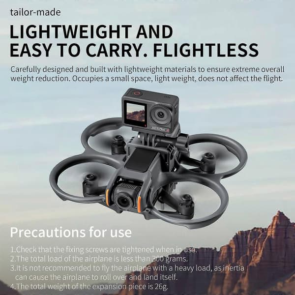 För DJI Avata 2 STARTRC Actionkamerafäste Drönare Expansionsfäste (Svart) Black
