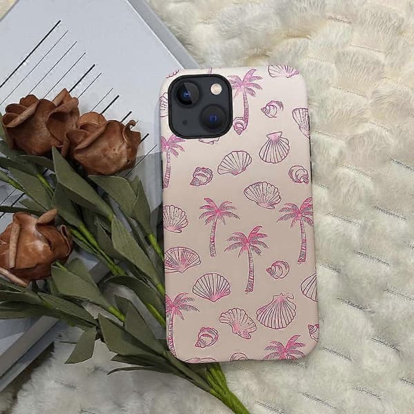 1 stk. skal palmetræ strand telefoncover, til iPhone 13 til piger kvinder