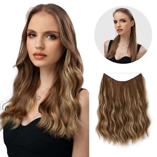 Miks brune ægte hår extensions, clip-in hår extensions mørkebrune 20INCH