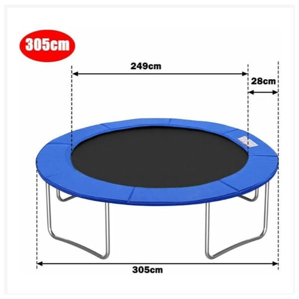 Kantbeskyttelse til Trampolin, Fjederbeskyttelse til Trampolin, 305 cm Diameter, Blå