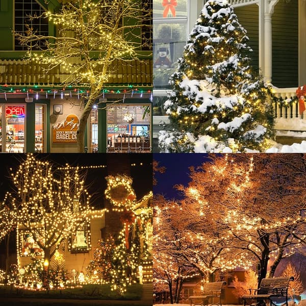 Extra långa 328 FT Fairy String Lights, 1000 LED utomhus julbelysning Warm White
