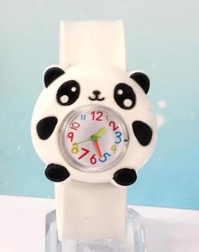 Sarjakuvakello lapsille, kvartsikello - valkoinen panda