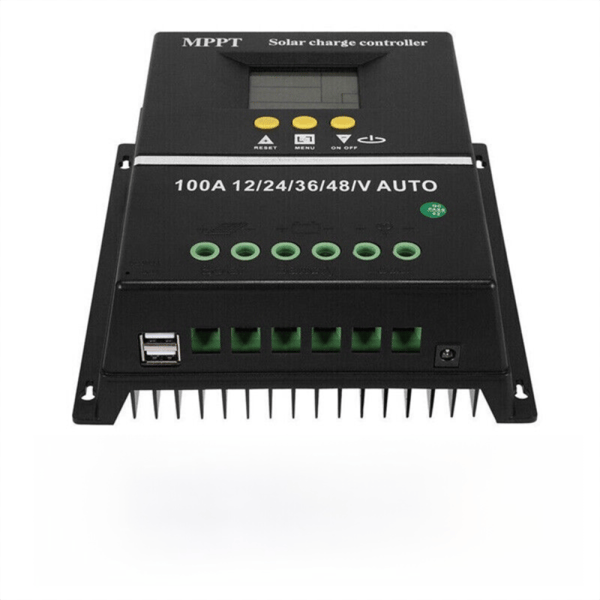 100A MPPT Solar Charge Controller 12V 24V 36V 48V PV Batteri Regulator Dobbelt USB