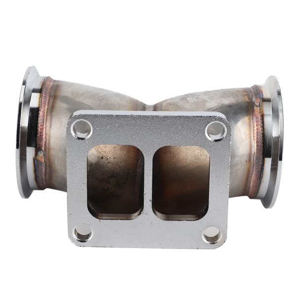 VBand dobbel inntak Y-rør bøyadapter 3 tommer for V6 V8 motor T4 turbolader Twin Scroll flens