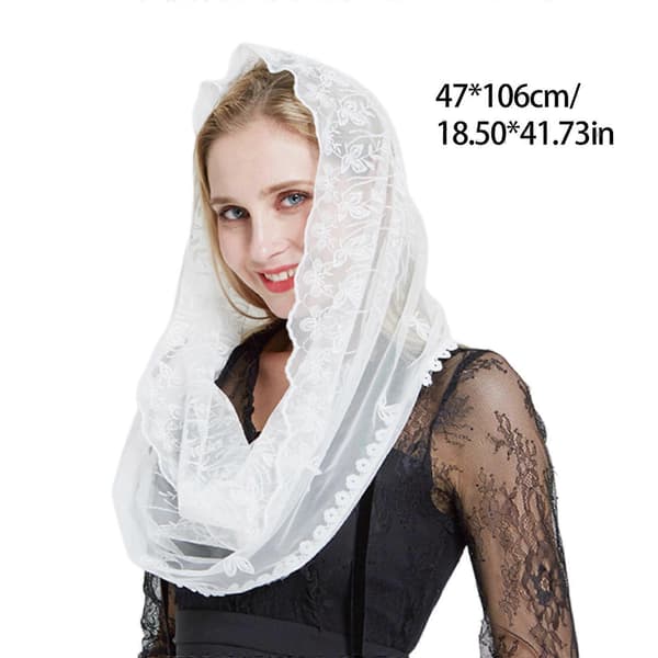 Mantilla-huntu katolisen kirkon huntu kirkon messuhuntu päähine latinalaisen messun kappelihuntu messuhuntu kirjontapitsihuntu 3