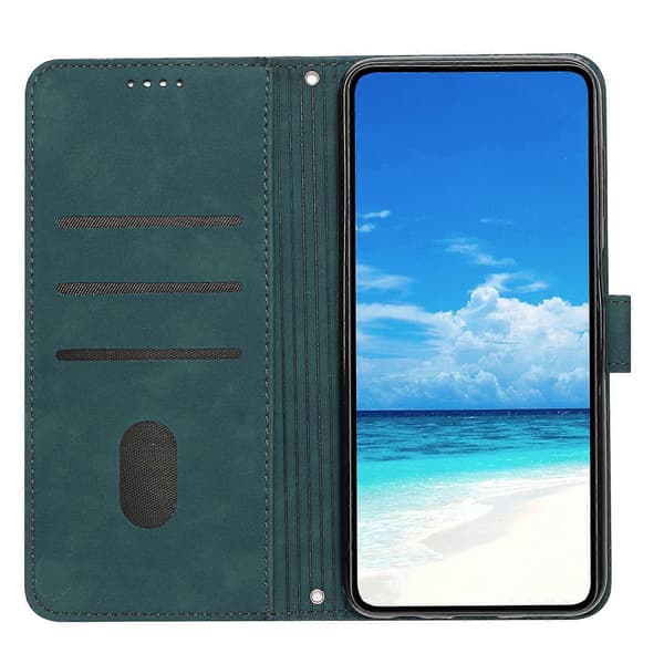 Hudfølelse Hjertepræget Læder Telefoncover med Lang Snor til Google Pixel 8a Green