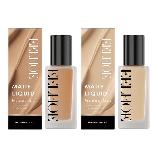 3 stk. Mat fejlfri flydende foundation Ingen makeupfjerner Concealer Fugtgivende—ls