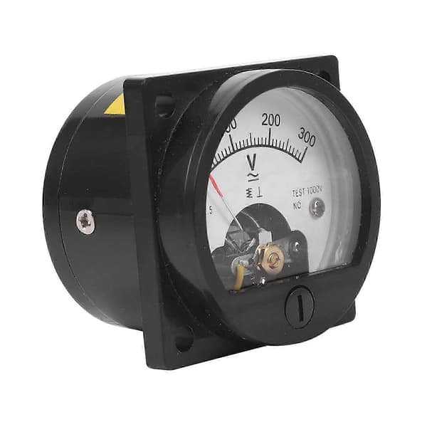 3X AC 0-300V Rund Analog Skive Panelmåler Voltmeter Sort Black