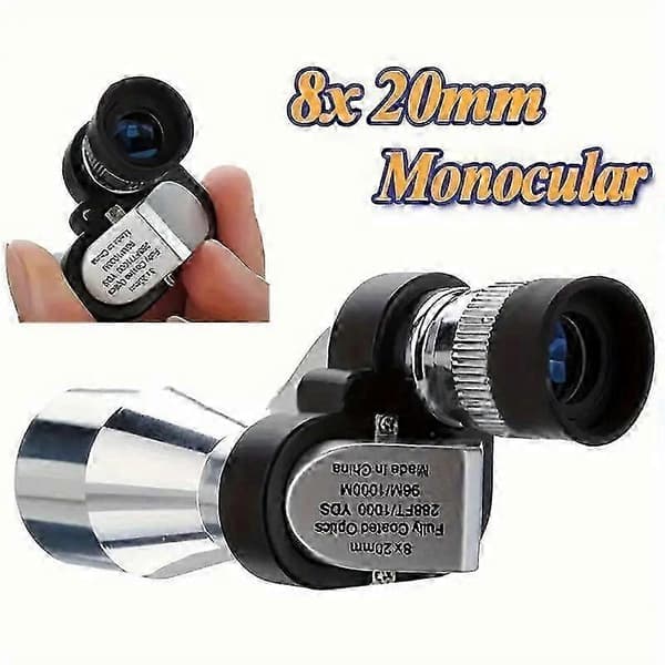 Mini 8x monokulärt teleskop, brett synfält för utomhusbruk Red membrane