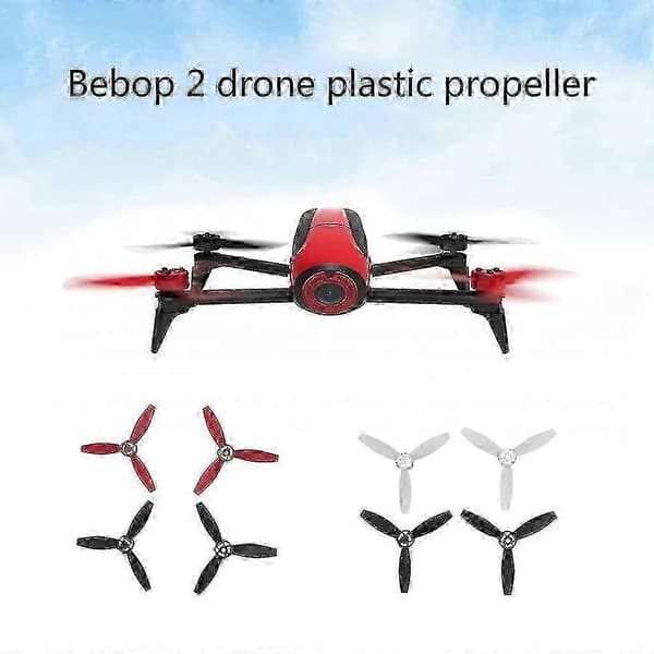 4-delt langt propellsett for Parrot Bebop 2 Drone & FPV 2.0 Quadcopter—ls 4 Black