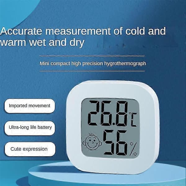 Bluetooth-kompatibel Smile Mini LCD Digital Termometer Hygrometer Indendørs Rumtemperatur Fugtighed—ls