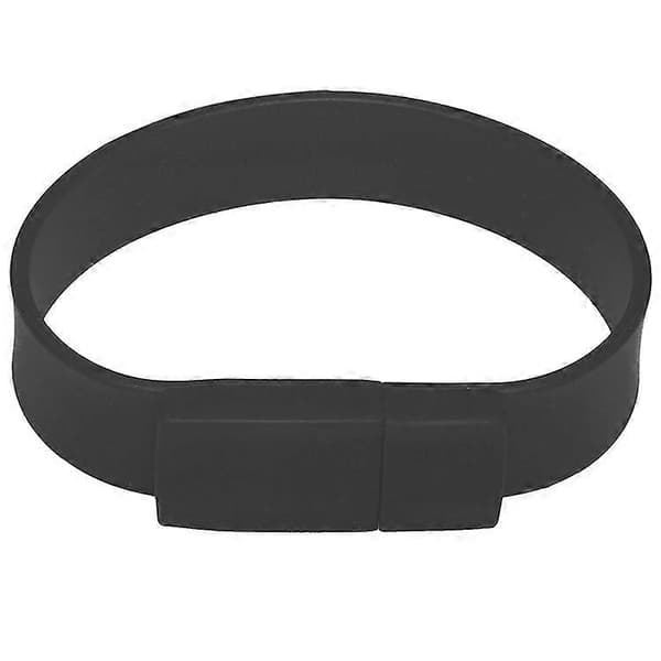 16GB Silikone Armbånd USB 2.0 Flash Disk (Sort) Black