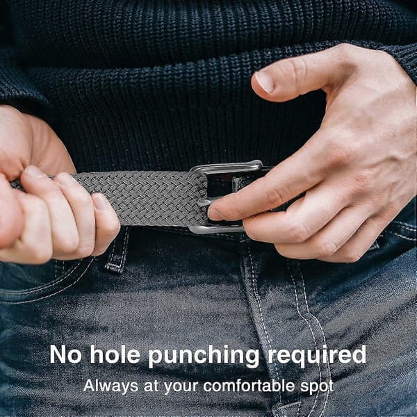 Bælte Stretch Flettet Golfbælte Mænds Casual Vævet Elastisk Bælte black