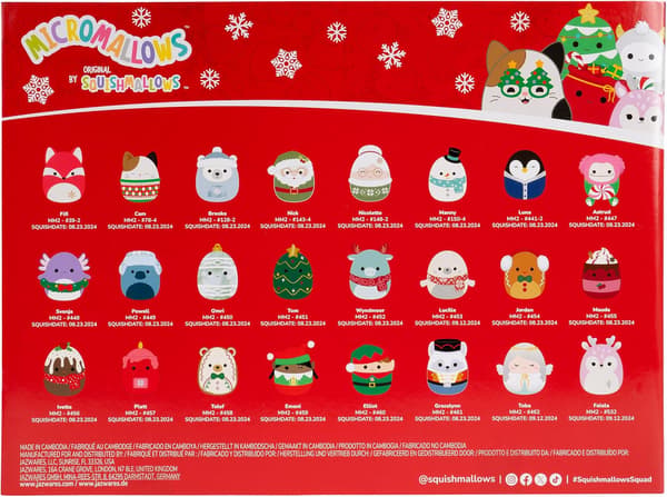 Squishmallows Original 24-dages Micromallows Juleplys Julekalender Blue