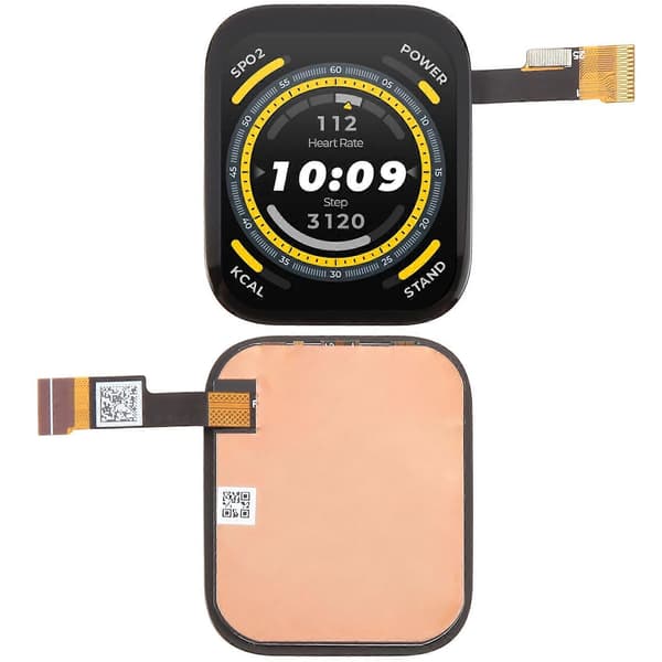 For Amazfit Bip 5 KOMPATIBEL LCD-skjerm med digitizer komplett montering Not Specified